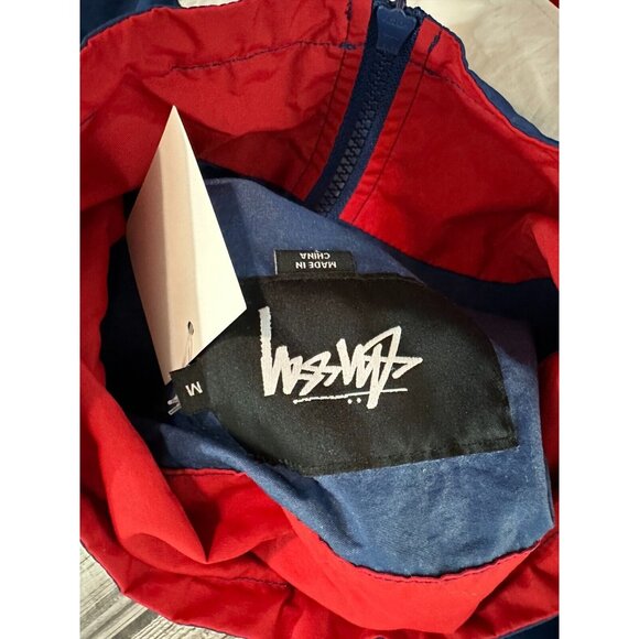 Stussy Quarter Zip Windbreaker Jacket w/ Kangaroo Pocket Size M - Picture 8 of 8